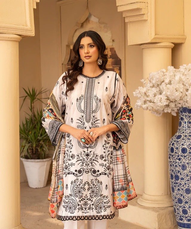 3PC Universal Digital Printed & Embroidered Lawn Suit – Unstitched (FG - 19) - Image 3