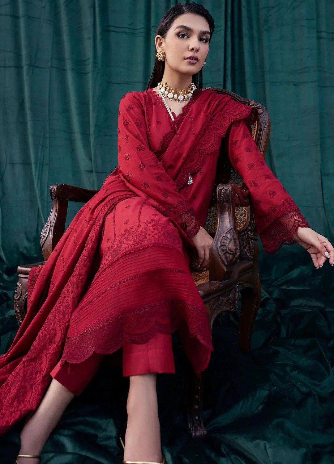 Jehan By Motifz 3PC Embroidered Khaddar Suit – MT23J 4359 Diba (Unstitched) (FG - 13) - Image 4