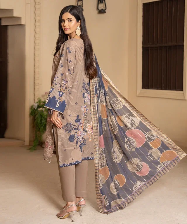 3PC Universal Digital Embroidered Lawn Suit – Unstitched (FG – 20) - Image 3